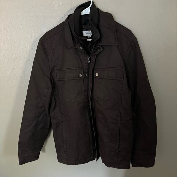 CALVIN KLEIN Brown Winter Jacket Men's Size Medium casual comfort everyday fall